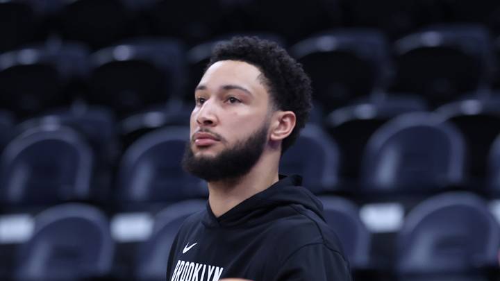 Brooklyn Nets guard Ben Simmons warms up before the game against the Utah Jazz at Delta Center on Jan 12, 2025.