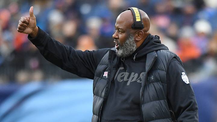 Dec 30, 2023; Nashville, TN, USA; Maryland Terrapins head coach Mike Locksley encourages his players during the Music City Bowl against the Auburn Tigers at Nissan Stadium. Photo by Christopher Hanewinckel Dec 30, 2023; Nashville, TN, USA; Maryland Terrapins head coach Mike Locksley encourages his players during the Music City Bowl against the Auburn Tigers at Nissan Stadium. Photo by Christopher Hanewinckel