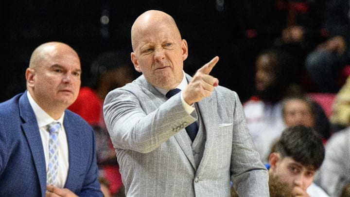 Jan 10, 2025; College Park, Maryland, USA; UCLA Bruins head coach Mick Cronin reacts from the sideline during the first half against the Maryland Terrapins at Xfinity Center. Mandatory Credit: Reggie Hildred-Imagn Images