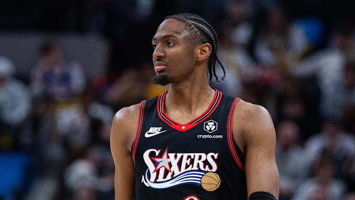 Philadelphia 76ers guard Tyrese Maxey (0)