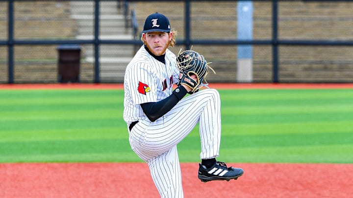 Louisville left-handed pitcher Evan Webster