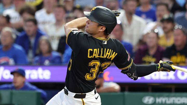 Pittsburgh Pirates third baseman Tyler Callihan (37) hits an RBI double