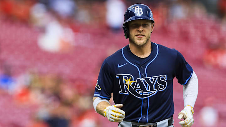 Tampa Bay shortstop Taylor Walls (6) runs the bases after hitting an eighth-inning home run against the Cincinnati Reds. Tampa Bay shortstop Taylor Walls (6) runs the bases after hitting an eighth-inning home run against the Cincinnati Reds.