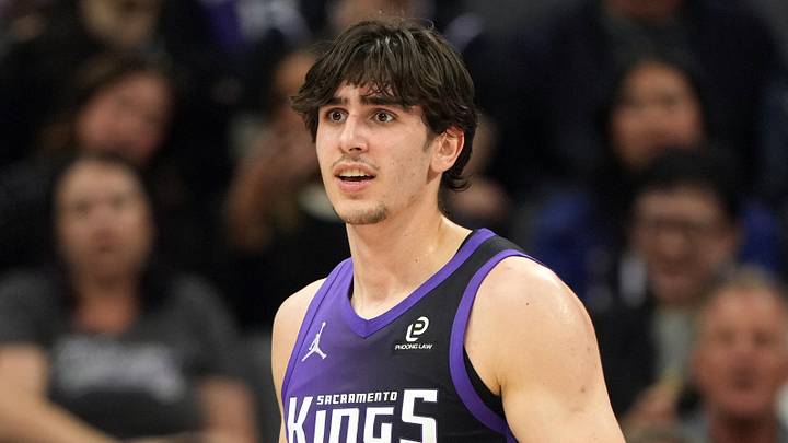 Apr 3, 2026; Sacramento, California, USA; Sacramento Kings center Maxime Raynaud (42) during the second quarter against the New Orleans Pelicans at Golden 1 Center. Mandatory Credit: Darren Yamashita-Imagn Images