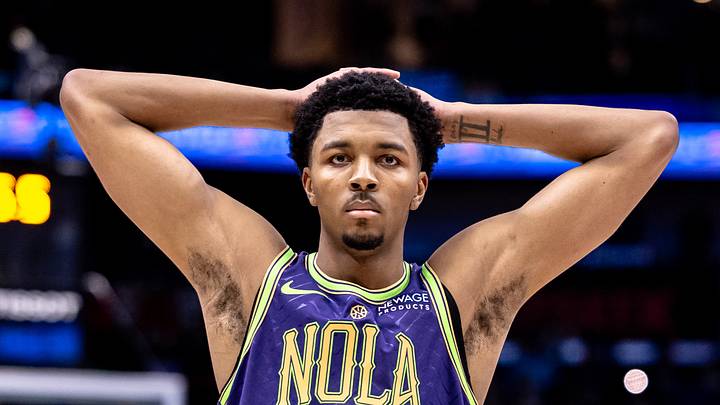 New Orleans Pelicans guard Trey Murphy III (25) reacts to a foul called against the LA Clippers during the second half at Smoothie King Center on Dec 30, 2024. New Orleans Pelicans guard Trey Murphy III (25) reacts to a foul called against the LA Clippers during the second half at Smoothie King Center on Dec 30, 2024.
