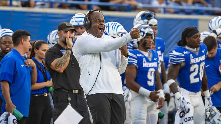 Memphis coach Charles Huff had a stellar debut against Arkansas State. Memphis coach Charles Huff had a stellar debut against Arkansas State.