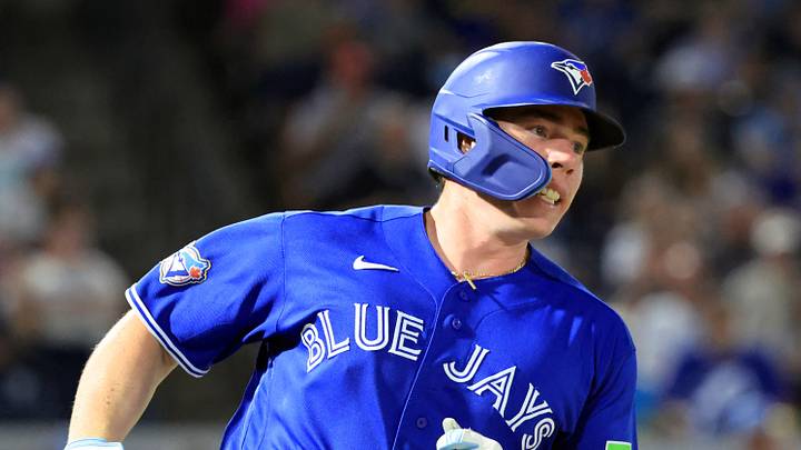 Toronto Blue Jays infielder Sean Keys singles. Toronto Blue Jays infielder Sean Keys singles.