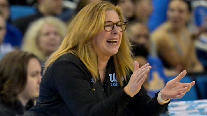Feb 1, 2026; Los Angeles, California, USA;  UCLA Bruins head coach Cori Close in the first half against the Iowa Hawkeyes at Pauley Pavilion presented by Wescom Financial. Mandatory Credit: Jayne Kamin-Oncea-Imagn Images