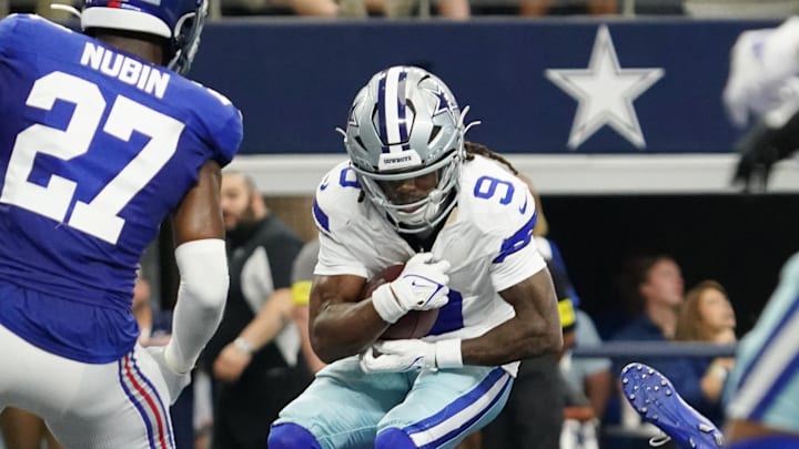 Dallas Cowboys wide receiver KaVontae Turpin makes a catch for a touchdown against the New York Giants