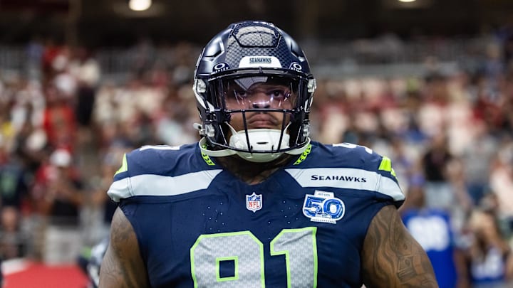 Seattle Seahawks defensive tackle Byron Murphy II (91) against the Arizona Cardinals at State Farm Stadium.
