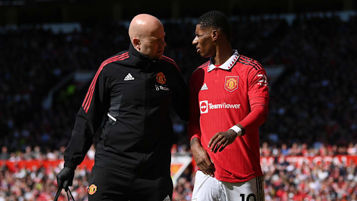 Marcus Rashford hobbled off against Everton last Saturday