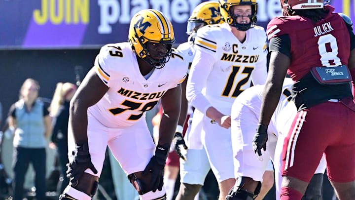 Missouri Tigers offensive lineman Armand Membou (79)