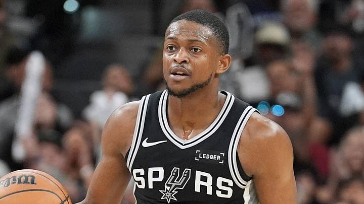 Mar 12, 2026; San Antonio, Texas, USA; San Antonio Spurs guard De'aaron Fox (4) dribbles in the second half against the Denver Nuggets at Frost Bank Center. Mandatory Credit: Daniel Dunn-Imagn Images Mar 12, 2026; San Antonio, Texas, USA; San Antonio Spurs guard De'aaron Fox (4) dribbles in the second half against the Denver Nuggets at Frost Bank Center. Mandatory Credit: Daniel Dunn-Imagn Images