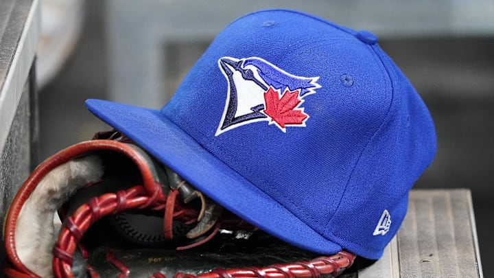 Toronto Blue Jays hat and glove
