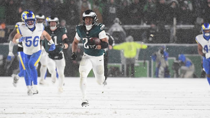 Barkley ran through the Rams and the snow in a divisional round win for the Eagles.