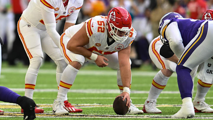 Oct 8, 2023; Minneapolis, Minnesota, USA; Kansas City Chiefs quarterback Patrick Mahomes (15) and