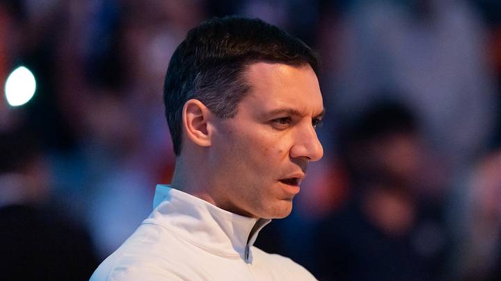 Apr 27, 2026; Phoenix, Arizona, USA; Oklahoma City Thunder head coach Mark Daigneault against the Phoenix Suns during game four of the first round of the 2026 NBA Playoffs at Mortgage Matchup Center. Mandatory Credit: Mark J. Rebilas-Imagn Images Apr 27, 2026; Phoenix, Arizona, USA; Oklahoma City Thunder head coach Mark Daigneault against the Phoenix Suns during game four of the first round of the 2026 NBA Playoffs at Mortgage Matchup Center. Mandatory Credit: Mark J. Rebilas-Imagn Images