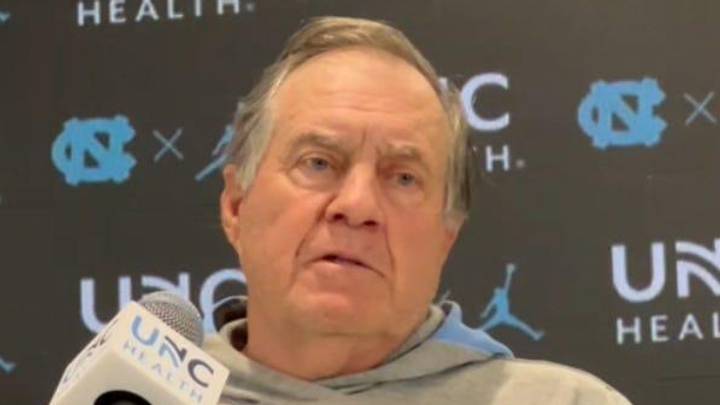 UNC coach Bill Belichick during a press conference on Nov. 19, 2025, inside the Kenan Football Center.