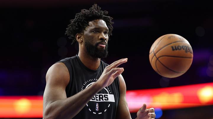 Philadelphia 76ers center Joel Embiid before a game against the Denver Nuggets at Xfinity Mobile Arena. Philadelphia 76ers center Joel Embiid before a game against the Denver Nuggets at Xfinity Mobile Arena.
