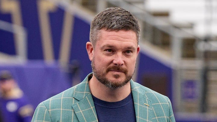 Oregon head coach Dan Lanning walks the field before the game as the Oregon Ducks take on the Washington Huskies on Nov. 29, 2025, at Husky Stadium in Seattle, Washington.