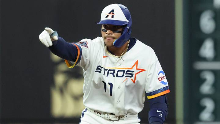 Houston Astros right fielder Cam Smith (11) celebrates after hitting an RBI double.  Credit: Troy Taormina-Imagn Images
