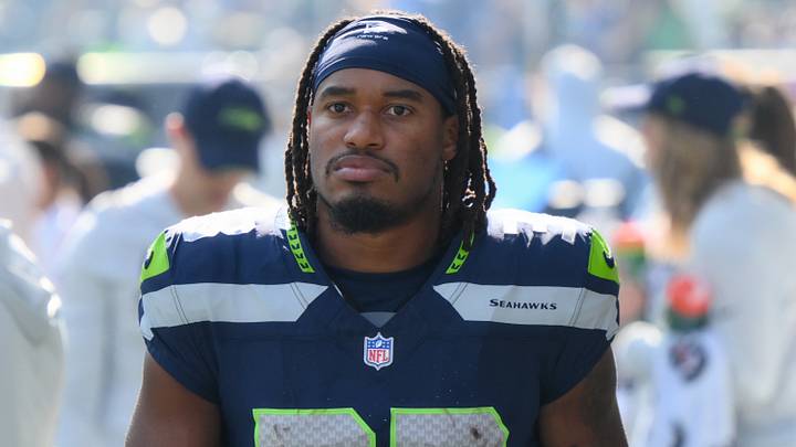 Oct 4, 2026; Seattle, Washington, USA; Seattle Seahawks running back Velus Jones Jr. (33) before the game against the Los Angeles Chargers at Lumen Field. Oct 4, 2026; Seattle, Washington, USA; Seattle Seahawks running back Velus Jones Jr. (33) before the game against the Los Angeles Chargers at Lumen Field.