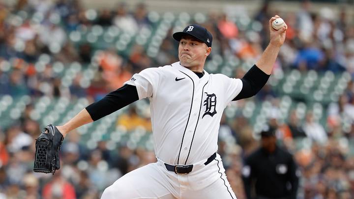 Apr 12, 2026; Detroit, Michigan, USA;  Detroit Tigers pitcher Tarik Skubal (29) pitches in the first inning against the Miami Marlins at Comerica Park. Mandatory Credit: Rick Osentoski-Imagn Images