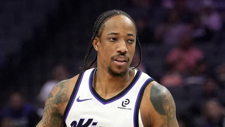 Apr 5, 2026; Sacramento, California, USA; Sacramento Kings guard DeMar DeRozan (10) during the first quarter against the LA Clippers at Golden 1 Center. Mandatory Credit: Darren Yamashita-Imagn Images