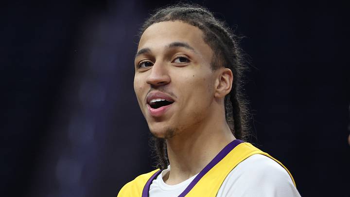 Cameron Carr #43 of the Los Angeles Lakers looks on after the game against the San Antonio Spurs. (Photo by Lachlan Cunningham/Getty Images) Cameron Carr #43 of the Los Angeles Lakers looks on after the game against the San Antonio Spurs. (Photo by Lachlan Cunningham/Getty Images)
