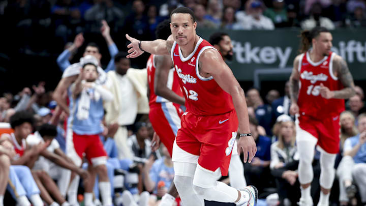 Mar 7, 2025; Dallas, Texas, USA; Memphis Grizzlies guard Desmond Bane (22) reacts after scoring during the second half against the Dallas Mavericks at American Airlines Center. Mandatory Credit: Kevin Jairaj-Imagn Images Mar 7, 2025; Dallas, Texas, USA; Memphis Grizzlies guard Desmond Bane (22) reacts after scoring during the second half against the Dallas Mavericks at American Airlines Center. Mandatory Credit: Kevin Jairaj-Imagn Images