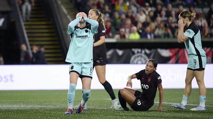 Emily Sonnett and Esther González of Gotham FC