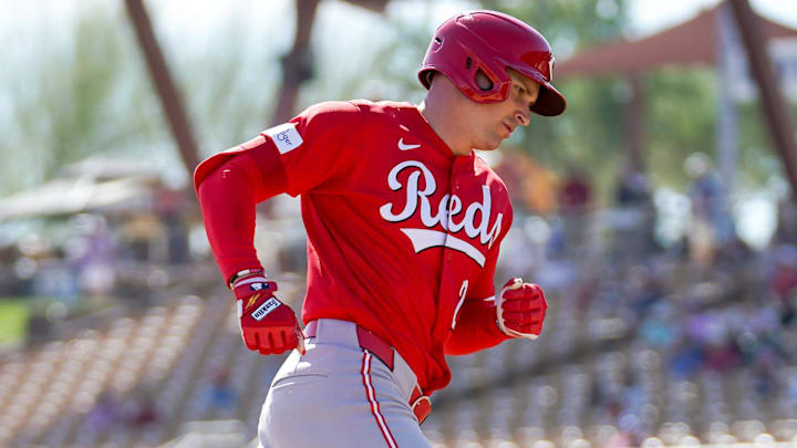 Cincinnati Reds right fielder JJ Bleday (22) runs the field