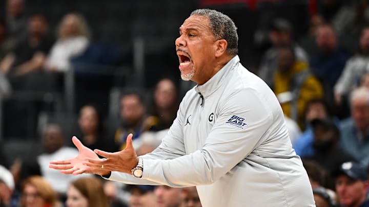 Georgetown head coach Ed Cooley was heated after a loss and threw a water bottle into the stands.