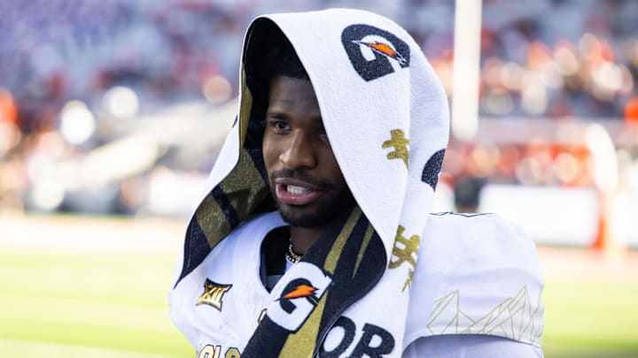 Oct 19, 2024; Tucson, Arizona, USA; Colorado Buffalos quarterback Shedeur Sanders (2) against the Arizona Wildcats at Arizona Stadium. Mandatory Credit: Mark J. Rebilas-Imagn Images Oct 19, 2024; Tucson, Arizona, USA; Colorado Buffalos quarterback Shedeur Sanders (2) against the Arizona Wildcats at Arizona Stadium. Mandatory Credit: Mark J. Rebilas-Imagn Images