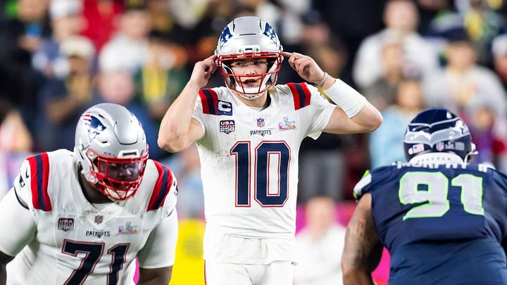 Feb 8, 2026; Santa Clara, CA, USA; New England Patriots quarterback Drake Maye (10) against the Seattle Seahawks during Super Bowl LX at Levi's Stadium. Mandatory Credit: Mark J. Rebilas-Imagn Images Feb 8, 2026; Santa Clara, CA, USA; New England Patriots quarterback Drake Maye (10) against the Seattle Seahawks during Super Bowl LX at Levi's Stadium. Mandatory Credit: Mark J. Rebilas-Imagn Images