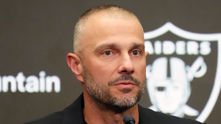 Feb 10, 2026; Henderson, NV, USA; Las Vegas Raiders general manager John Spytek at press conference at Intermountain Health Performance Center. Mandatory Credit: Kirby Lee-Imagn Images Feb 10, 2026; Henderson, NV, USA; Las Vegas Raiders general manager John Spytek at press conference at Intermountain Health Performance Center. Mandatory Credit: Kirby Lee-Imagn Images