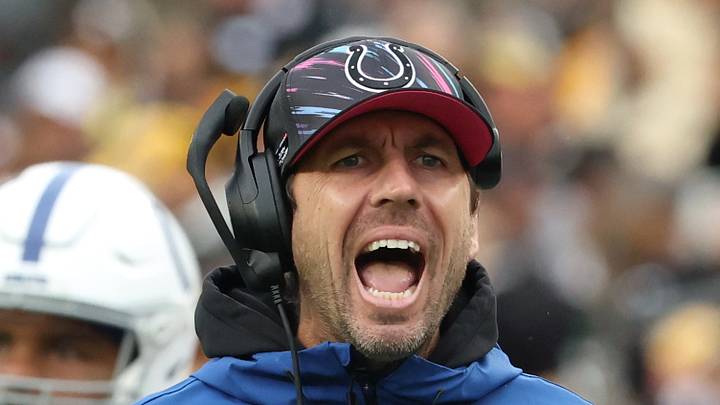 Indianapolis Colts head coach Shane Steichen reacts