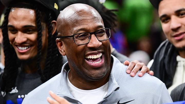 May 25, 2026; Cleveland, Ohio, USA; New York Knicks head coach Mike Brown reacts after defeating the Cleveland Cavaliers in game four of the eastern conference finals for the 2026 NBA playoffs at Rocket Arena. Mandatory Credit: Ken Blaze-Imagn Images May 25, 2026; Cleveland, Ohio, USA; New York Knicks head coach Mike Brown reacts after defeating the Cleveland Cavaliers in game four of the eastern conference finals for the 2026 NBA playoffs at Rocket Arena. Mandatory Credit: Ken Blaze-Imagn Images