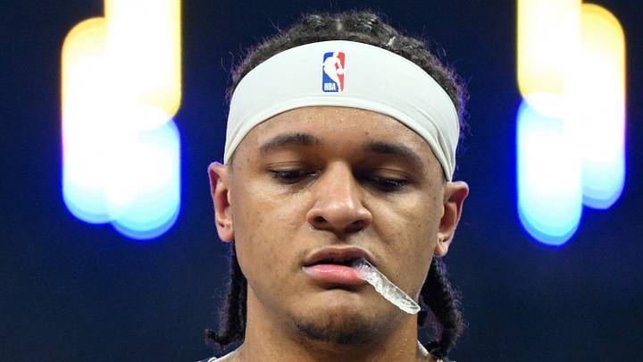 Orlando Magic forward Paolo Banchero looks on against the Golden State Warriors.