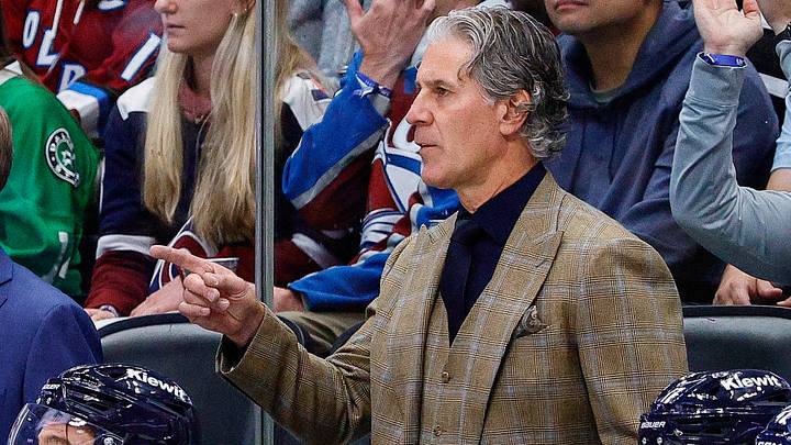 Oct 14, 2026; Denver, Colorado, USA; Colorado Avalanche head coach Jared Bednar in the first period against the Dallas Stars at Ball Arena. Mandatory Credit: Isaiah J. Downing-Imagn Images