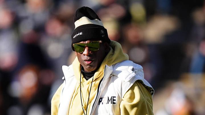 Nov 29, 2024; Boulder, Colorado, USA; Colorado Buffaloes head coach Deion Sanders before the game against the Oklahoma State Cowboys at Folsom Field. Mandatory Credit: Ron Chenoy-Imagn Images Nov 29, 2024; Boulder, Colorado, USA; Colorado Buffaloes head coach Deion Sanders before the game against the Oklahoma State Cowboys at Folsom Field. Mandatory Credit: Ron Chenoy-Imagn Images