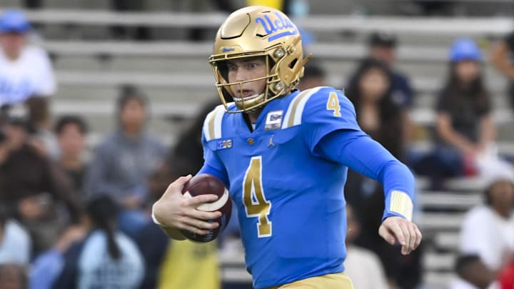 Former Corona Del Mary and UCLA quarterback Ethan Garbers (4) has returned to his high school alma mater to coach the team's quarterbacks.