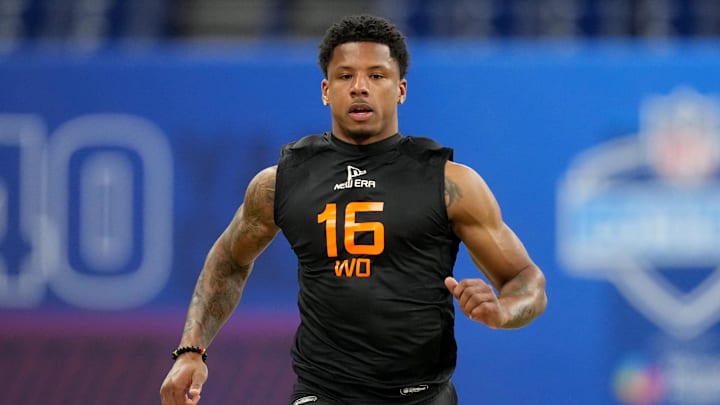 Texas wideout Matthew Golden during the 2025 NFL Combine.