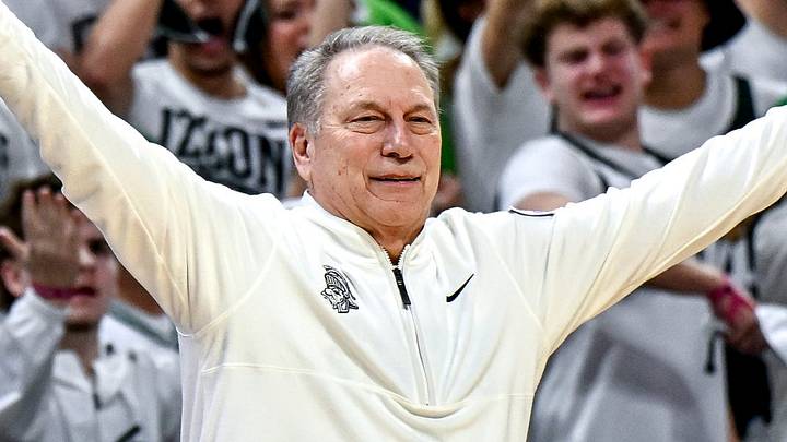 Michigan State's head coach Tom Izzo reacts after Jordan Scott scores during the second half against Michigan on Friday, Jan. 30, 2026, at the Breslin Center in East Lansing. Michigan State's head coach Tom Izzo reacts after Jordan Scott scores during the second half against Michigan on Friday, Jan. 30, 2026, at the Breslin Center in East Lansing.