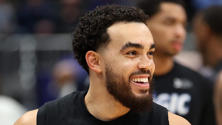Orlando Magic guard Tyus Jones looks on before a game against the Washington Wizards.