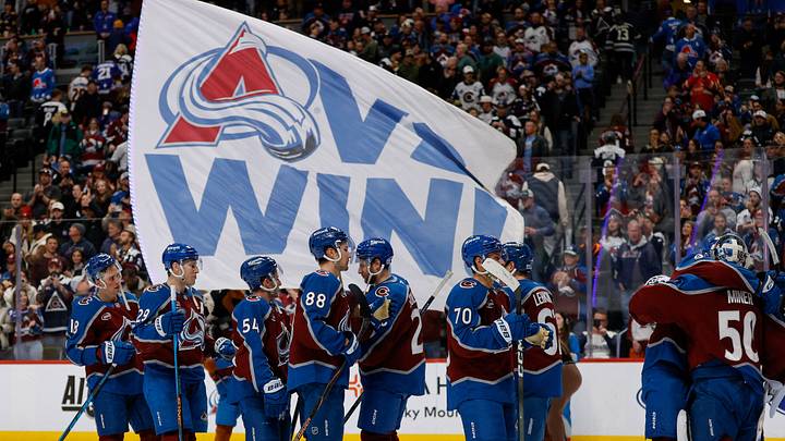 Jan 10, 2026; Denver, Colorado, USA; Colorado Avalanche players celebrate after the game against the Columbus Blue Jackets at Ball Arena. Mandatory Credit: Isaiah J. Downing-Imagn Images Jan 10, 2026; Denver, Colorado, USA; Colorado Avalanche players celebrate after the game against the Columbus Blue Jackets at Ball Arena. Mandatory Credit: Isaiah J. Downing-Imagn Images