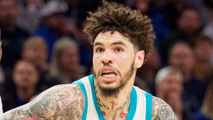 Apr 5, 2026; Minneapolis, Minnesota, USA; Charlotte Hornets guard LaMelo Ball (1) drives by Minnesota Timberwolves center Naz Reid (11) in the fourth quarter at Target Center. Mandatory Credit: Matt Blewett-Imagn Images Apr 5, 2026; Minneapolis, Minnesota, USA; Charlotte Hornets guard LaMelo Ball (1) drives by Minnesota Timberwolves center Naz Reid (11) in the fourth quarter at Target Center. Mandatory Credit: Matt Blewett-Imagn Images