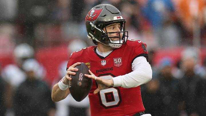 Jan 3, 2026; Tampa, Florida, USA; Tampa Bay Buccaneers quarterback Baker Mayfield (6) throws a pass against the Carolina Panthers in the first half at Raymond James Stadium. Mandatory Credit: Nathan Ray Seebeck-Imagn Images Jan 3, 2026; Tampa, Florida, USA; Tampa Bay Buccaneers quarterback Baker Mayfield (6) throws a pass against the Carolina Panthers in the first half at Raymond James Stadium. Mandatory Credit: Nathan Ray Seebeck-Imagn Images
