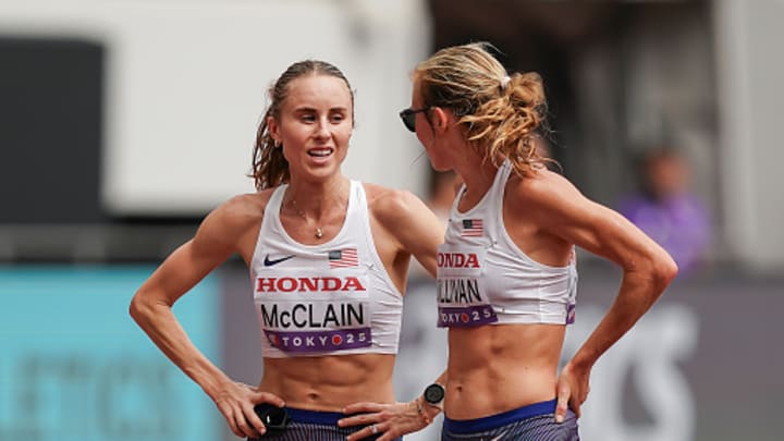 Drama unfolded at the U.S. Half Marathon Championships on Sunday after a wayward lead vehicle led three runners off course during the race. Drama unfolded at the U.S. Half Marathon Championships on Sunday after a wayward lead vehicle led three runners off course during the race.