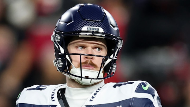 Sam Darnold of the Seattle Seahawks throws a pass